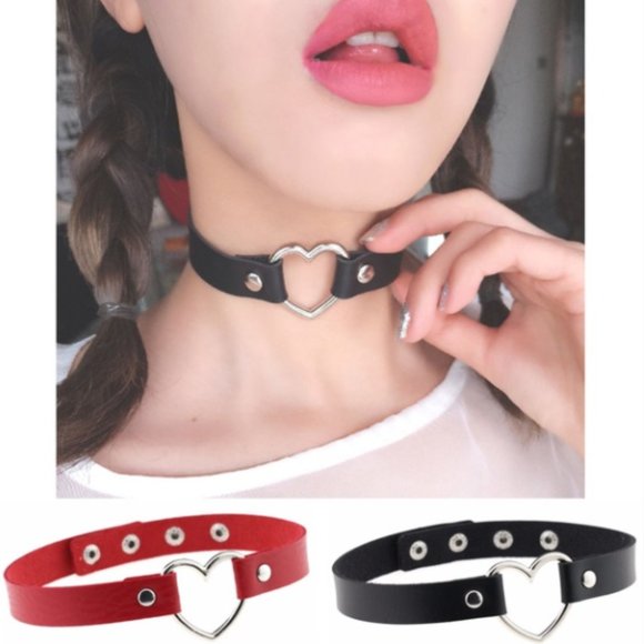 Jewelry Punk Gothic Vegan Leather Choker With Heart Ring Poshmark